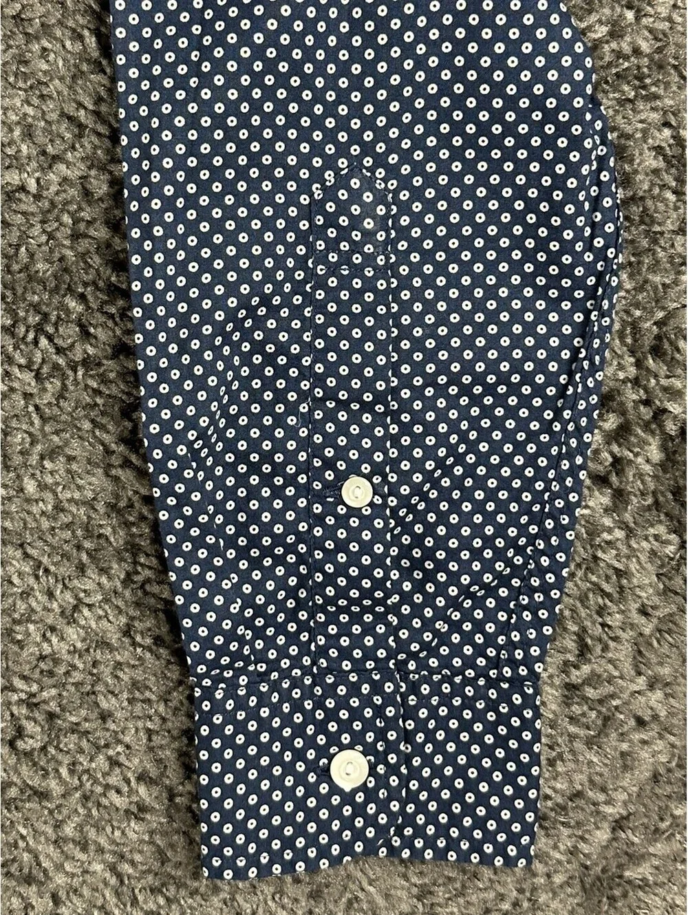 J.Crew Lightweight Chambray Men's S Navy Blue Dotted Long Sleeve Button-Up Shirt